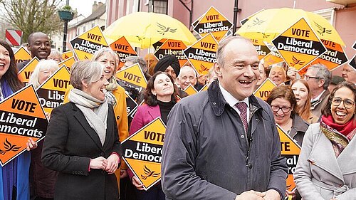 Ed Davey and supporters